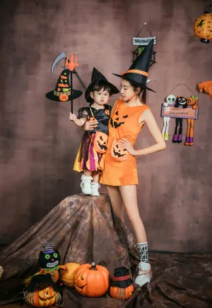 杜若溪万圣节亲子写真图片_2