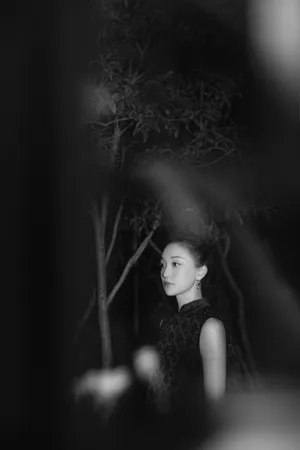 周迅羽毛旗袍冷艳优雅写真图片_3