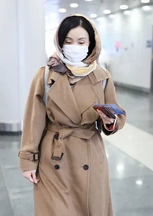陶虹裹头巾低调美丽机场照图片_4