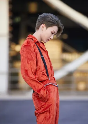 刘雨昕丝绒套装复古潇洒写真图片_3