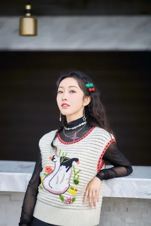宣璐针织背心清新综艺剧照图片_5