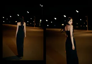 关晓彤闪钻开衩裙深夜街拍写真图片_4