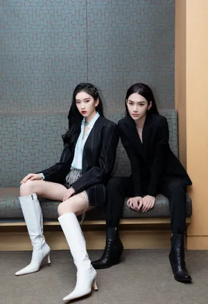 刘令姿曾可妮黑色西服写真图片_6