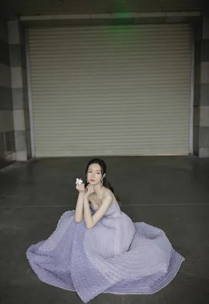 沈梦辰紫蝴蝶梦幻长裙写真图片_7