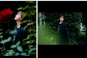 殷桃黑色风衣气质性感写真_2