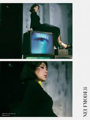 杨紫复古短发文艺知性写真图片