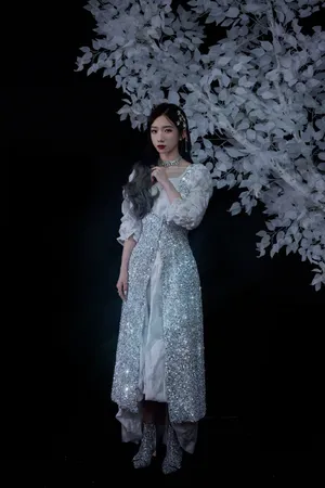 孟美岐亮片长裙优雅写真图片_5