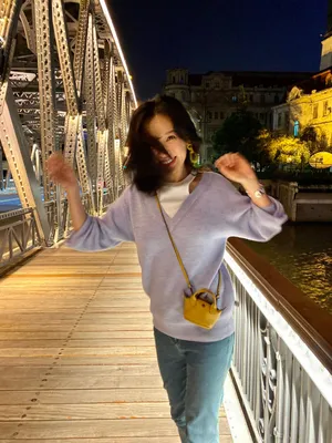 施诗优雅浪漫夜景街拍图片_2