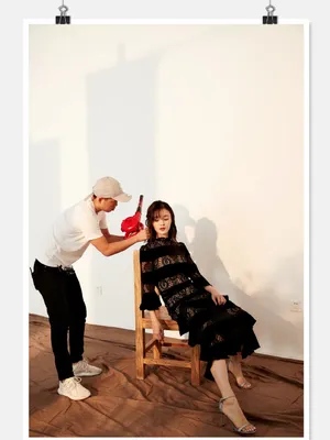 王瑞子黑色薄纱长裙性感图片写真