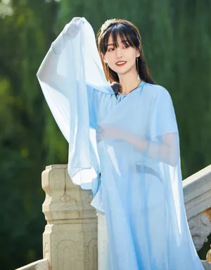 郑爽蓝色古装造型写真图片_1