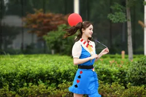 angelababy《奔跑吧》双马尾造型图片_2