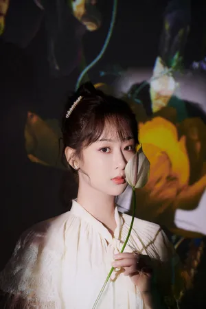杨紫蕾丝长裙灵动写真图片
