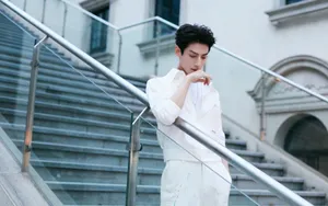 罗云熙彩色泼墨工装写真图片_4