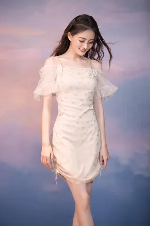 徐璐蕾丝连衣裙性感写真图片_4