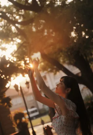 许梦圆户外草地唯美写真第6张