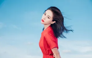 王子文妩媚红裙写真图片_2
