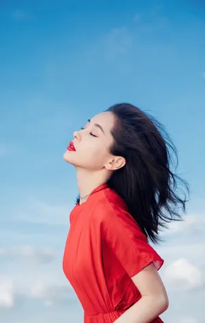 王子文妩媚红裙写真图片_4