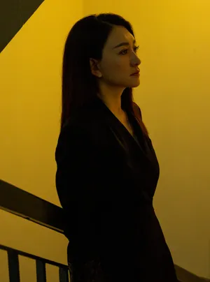 李小冉优雅黑色连衣裙性感图片_3