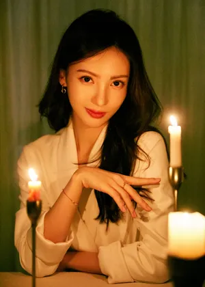 金晨优雅性感白裙写真图片_3