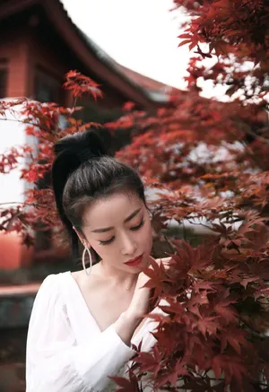 陈紫函深V白裙性感写真图片_4