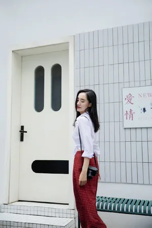 王智复古波点裙气质写真图片_6