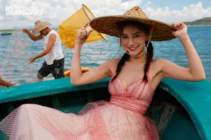 angelababy海岛沙滩大片写真图片_2