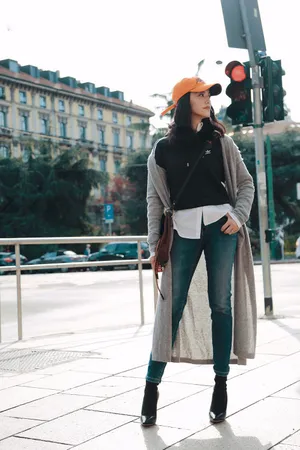 姚晨米兰街头时尚混搭街拍图片第5张