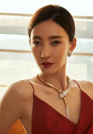 王丽坤吊带红裙性感写真图片_5