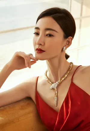 王丽坤吊带红裙性感写真图片_6