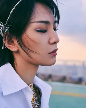 周笔畅花朵流苏项链性感图片_13