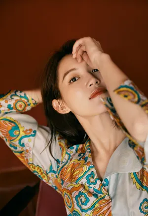 苏青印花裙优雅写真图片_5
