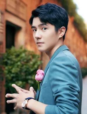 刘昊然墨绿色西装帅气写真图片_3