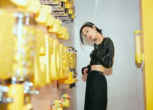 周雨彤黑色皮衣酷美活动图片_5