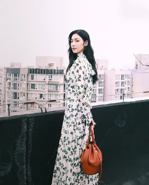 曾可妮碎花长裙时尚气质写真图片_7