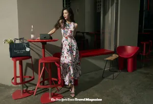 宋妍霏假日风碎花裙写真图片_6
