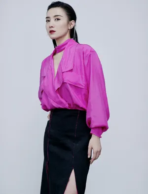 宋佳粉红色性感靓丽写真图片_4