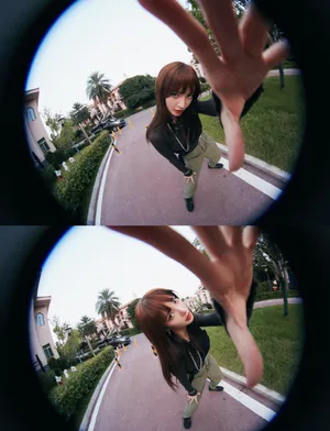 金晨红发性感写真图片