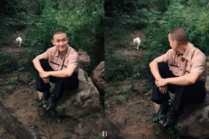 聂远早秋休闲森林大片写真图片