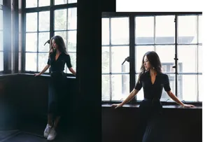 朱珠黑裙性感优雅写真图片_5