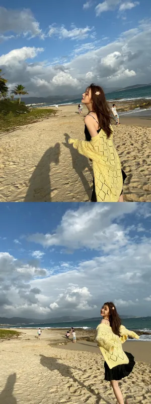 李希萌海边沙滩写真图片_6