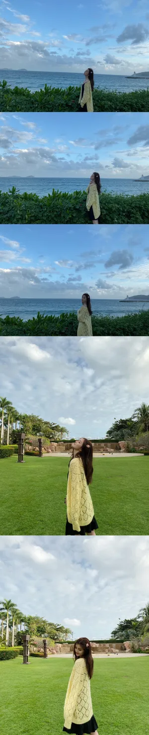 李希萌海边沙滩写真图片_7