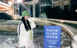 赵小棠夜景随性街拍照图片