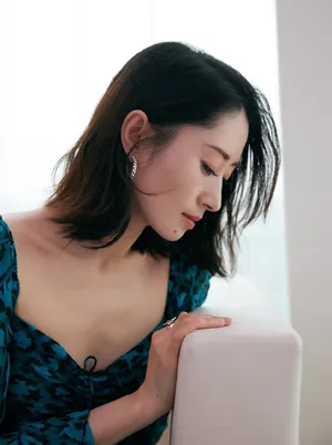 刘敏涛墨绿裙优雅写真图片_1