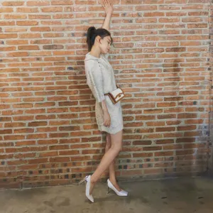 马思纯白色连衣裙文艺甜美图片