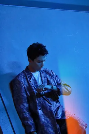 吴磊银色格纹西装写真图片_5