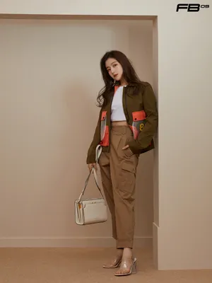李兰迪拼接工装服时尚写真图片_5