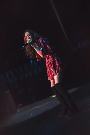 希林娜依·高红裙性感舞台照图片_2