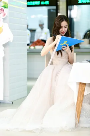 angelababy《奔跑吧》水钻长裙甜美图片_7