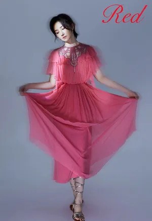 陈小纭性感红裙写真图片_4