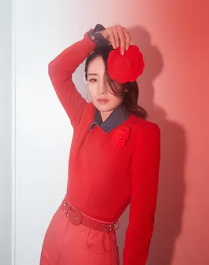 刘敏涛红色套装气质写真图片_7